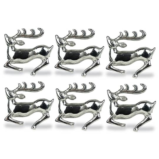 DII® Silver Stag Napkin Rings, 6ct.
